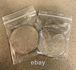 100 LOT 1 TROY OUNCE/OZ. 999 Solid TITANIUM Walking Liberty Eagle Rounds Coins