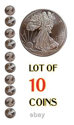 10 LOT 1 TROY OUNCE/OZ. 999 Solid TITANIUM Walking Liberty Eagle Rounds Coins