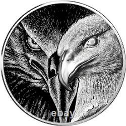 10 oz CIT Mint Silver Round Majestic Eagle High Relief. 999 Fine in Capsule