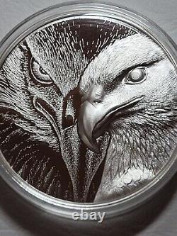 10 oz CIT Mint Silver Round Majestic Eagle High Relief. 999 Fine in Capsule