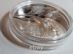 10 oz CIT Mint Silver Round Majestic Eagle High Relief. 999 Fine in Capsule