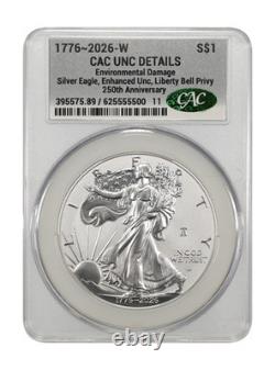 17762026-W Details Enhanced Uncirculated American Silver Eagle $1 ASE CAC Bell