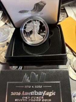 1776 2026 W AMERICAN SILVER EAGLE PROOF 1 Oz SILVER COIN 250th PRIVY WithCOA&OGP