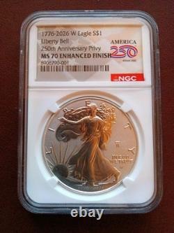 1776-2026 W Eagle Liberty Bell 250th Anniversary Privy Enhanced Finish