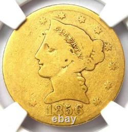 1856-S Liberty Gold Half Eagle $5 NGC AG3 Rare Date S Mint Gold Coin