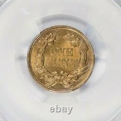 1858/7 STRONG OVERDATE Flying Eagle Cent TOP POP PCGS MS65 Mint Error US Coin