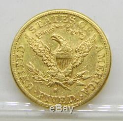 1887 S US Mint $5 Dollar Half Eagle Liberty Head Gold Coin Free Shipping