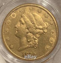 1890 CC $20 Carson City Liberty Gold Double Eagle Coin AU/BU Details US Mint