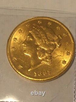 1897 U. S. Mint Liberty Head, $20 Double Eagle Coin