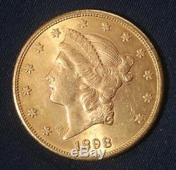 1898-s $20 Double Eagle Liberty Coin Lot 050851