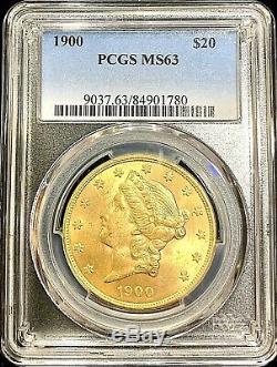 1900 $20 American Gold Double Eagle MS63 PCGS Liberty Head MINT Coin