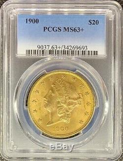 1900 $20 American Gold Double Eagle MS63+ PCGS Liberty Head MINT US Gold Coin