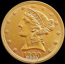 1900 Gold United States $5 Liberty Head Half Eagle Coin Philadelphia Mint