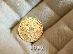 1901 P. $5 Liberty Half Eagle Gold Five Dollar Coin 615,900 MINTED. UNC LOT # 2