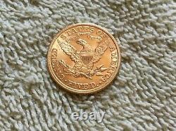 1901 P. $5 Liberty Head Half Eagle Gold Five Dollar Coin 615,900 MINTED. UNC