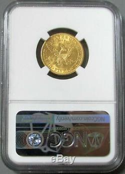 1904 Gold $5 Liberty Head Half Eagle Coin Ngc Mint State 62