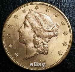 1904 S $20 Gold Double Eagle OLD Mint State Very Beautiful BU Miners Gold Coin