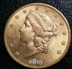 1904 S $20 Gold Double Eagle OLD Mint State Very Beautiful BU Miners Gold Coin