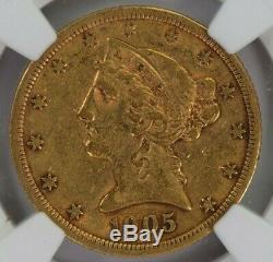1905-S NGC $5 Liberty Gold Half Eagle XF40 Better Date/Mint Pre-33 US Coin