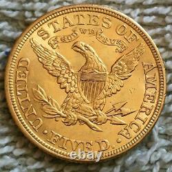 1907- P. $5 liberty Head Half Eagle Gold Coin. 626,100 minted MS