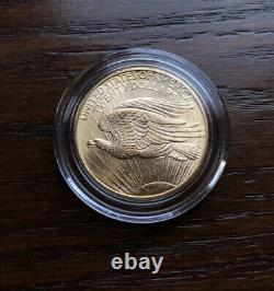 1908 NO MOTTO $20 St. Gaudens Double Eagle Gold Coin. GEM MINT STATE
