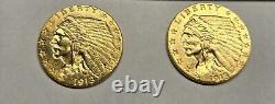 1913 $2.5 Quarter Eagle Gold Indian High Almost Uncirculated Condition