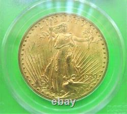 1920 ST. GAUDENS $20 GOLD DOUBLE EAGLE PCGS MS62 Old Green Label GOLD COIN Mint