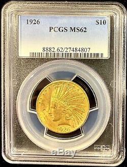 1926 $10 American Gold Eagle Indian Head MS62 PCGS Lustrous Coin Mint Slab