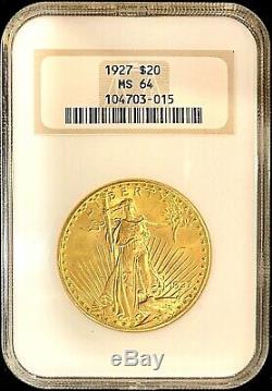 1927 $20 American Gold Double Eagle Saint Gaudens MS64 NGC OG Slab MINT Coin