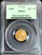 1929 Gold Us $2.5 Dollar Indian Head Quarter Eagle Coin Pcgs Mint State 63 Ogh