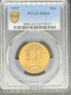 1932 Gold United States $10 Indian Head Eagle Coin Pcgs Mint State 64