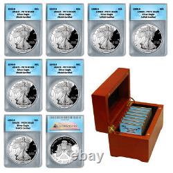 1986-1992 S American Proof Silver Eagle Set PR70