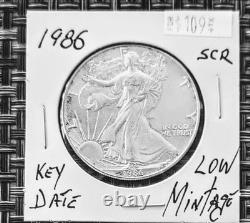 1986, 1993, 2012 American Silver Eagle Set 4 Coins 1 Oz $1 Uncirculated, scratch