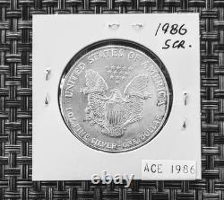 1986, 1993, 2012 American Silver Eagle Set 4 Coins 1 Oz $1 Uncirculated, scratch