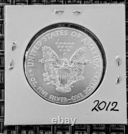 1986, 1993, 2012 American Silver Eagle Set 4 Coins 1 Oz $1 Uncirculated, scratch