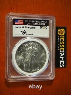 1986 $1 American Silver Eagle Pcgs Ms70 Mercanti Signed Mint Engravers Series