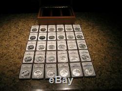 1986-2014 AMERICAN SILVER EAGLES + NGC MS69 + From US Mint + 30 Coins in case