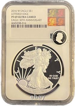 1986-2016 American Silver Eagle 30 Coin Set Ngc Pf69 Ultra Cameo Ecc Storage Box