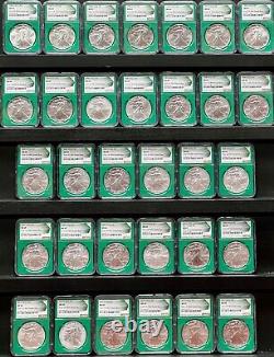 1986-2017 $1 Silver Eagle Ngc Ms69 From Us Mint Sealed Box Label Green Core