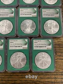 1986-2020 (35) Coin Silver Eagle Set Green Core MS69 (US Mint Sealed Box) 1996
