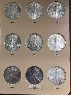 1986 2020 American Eagle Dollar Set Lot Of 35 Bu Pcs In Delux Dansco Album