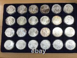 1986-2020 Treasure Chest of 288 Gem BU US American Silver Eagles in Air Tites