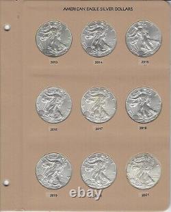 1986-2021 Complete American Silver Eagle-36 Coin Set-Dansco 7181 With Slipcase