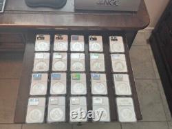 1986-2024 1 OZ AMERICAN SILVER EAGLE COMPLETE SET OF 40 COINS NGC MS69 Some ER