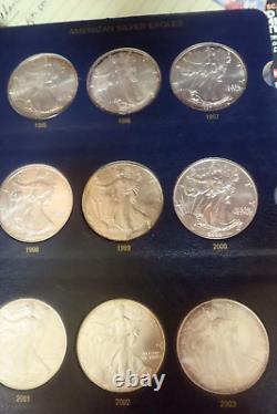 1986-2024 American Silver Eagle Set Lot of 40 Uncirculated coins