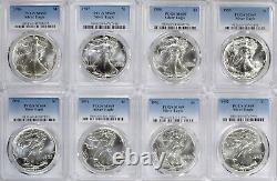 1986-2024 American Silver Eagles Complete 40 Coin Set Each Graded PCGS MS69