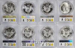 1986-2024 American Silver Eagles Complete 40 Coin Set Each Graded PCGS MS69