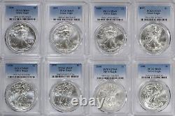 1986-2024 American Silver Eagles Complete 40 Coin Set Each Graded PCGS MS69