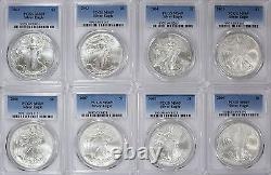1986-2024 American Silver Eagles Complete 40 Coin Set Each Graded PCGS MS69