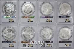 1986-2024 American Silver Eagles Complete 40 Coin Set Each Graded PCGS MS69